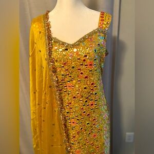 Georgette Heavy Embroidered Azaaro Suit